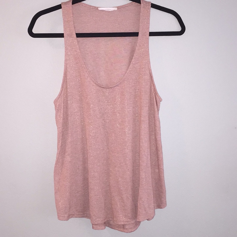 Blush/Nude color gold shimmer tank